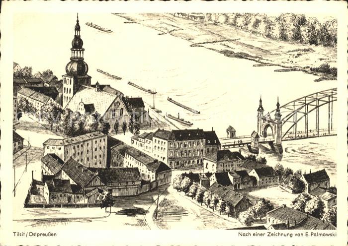 Tilsit Sowetsk Kuenstlerkarte E. Palmowski