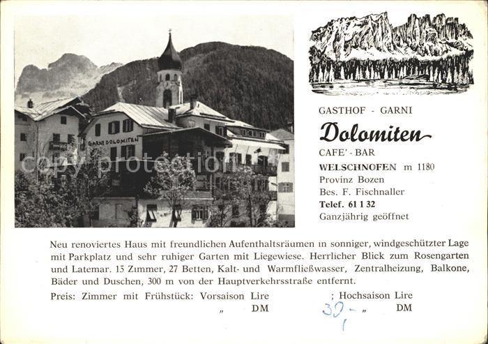 Welschnofen Suedtirol Gasthaus Dolomiten Cafe Bar