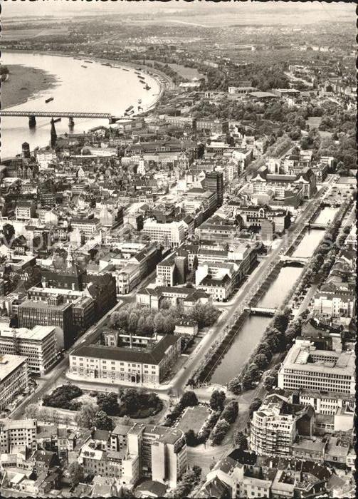 DuessELDORF  CITY Fliegeraufnahme mit Koenigsallee und Rhein