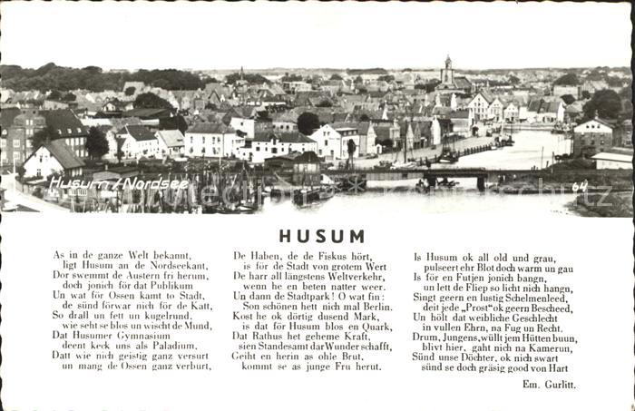 Husum Nordfriesland Stadtansicht Gedichttext