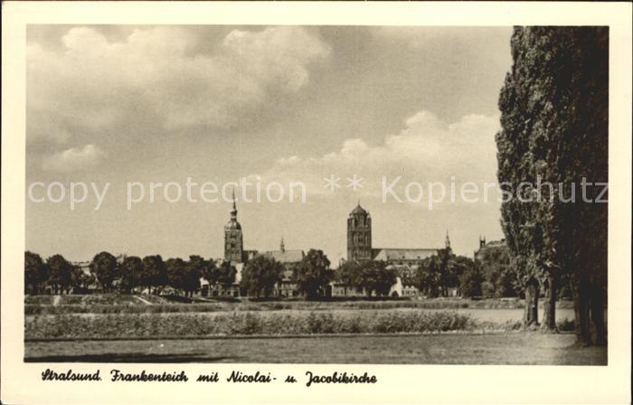 Stralsund Mecklenburg Vorpommern Frankenteich Nicolaikirche Jacobikirche