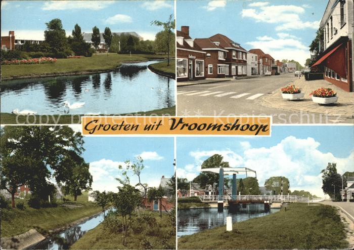 Vroomshoop Schwanenteich Strassenpartie Kanal Bruecke