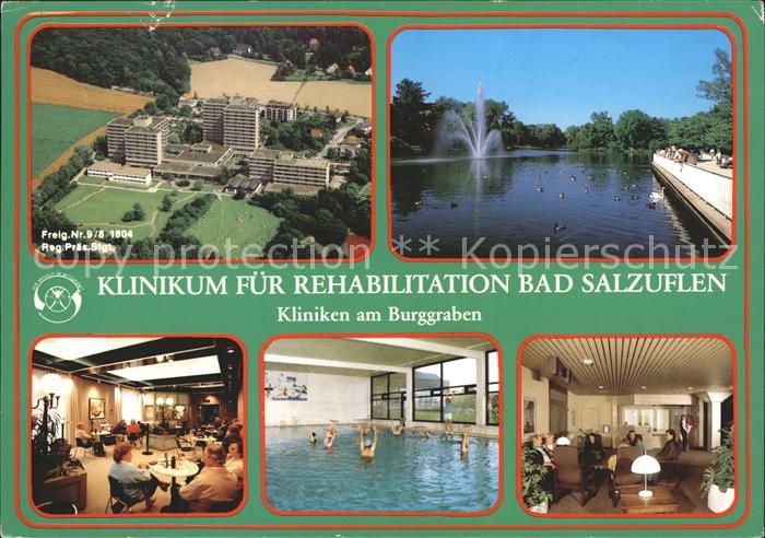 Bad Salzuflen Klinikum fuer Rehabilitation Fliegeraufnahme Speisesaal Hallenbad