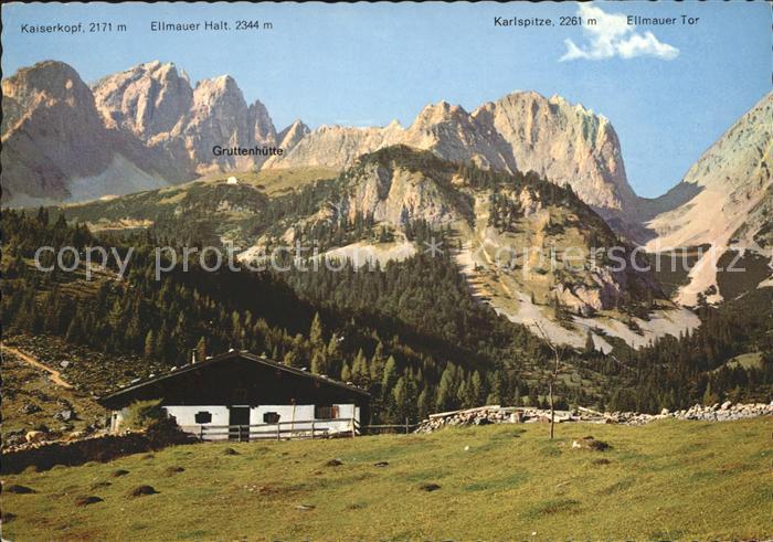 Kaisergebirge Wochenbrunner Alm mit Grutten und Gaudeamushuetten