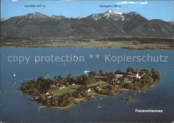 Frauenchiemsee mit Hochfelln und Hochgern Fliegeraufnahme