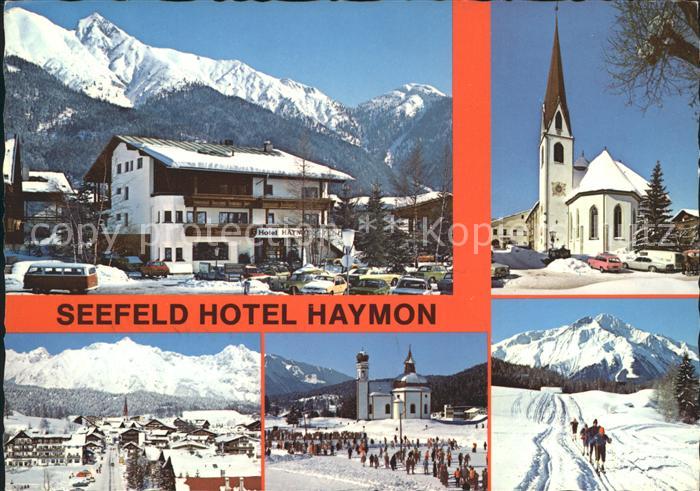 Seefeld Tirol Hotel Haymon Kirche Ortsansicht Langlaeufer