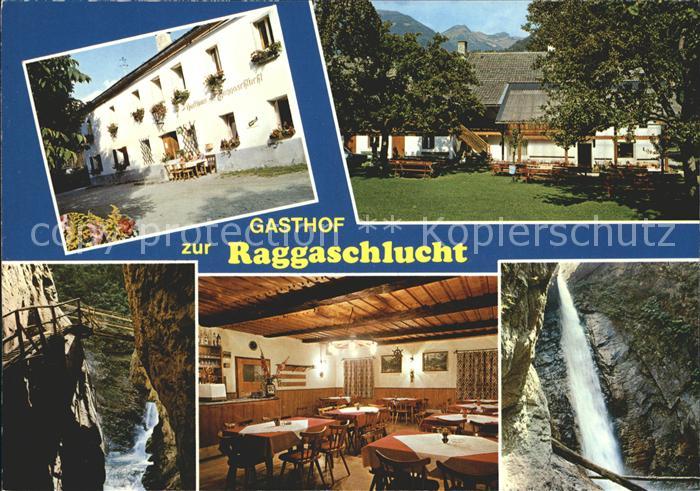 Flattach Gasthof zur Raggaschlucht Gaststube Wasserfall