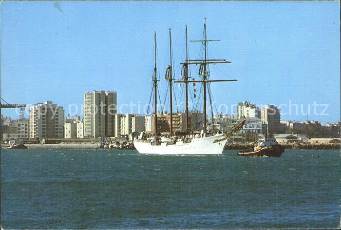 Cadiz Andalucia Vista parcial del puerto Viermast Segelschiff