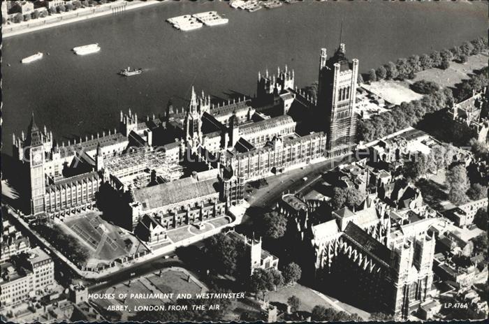London Houses of Parliament and Westminster Abbey Air View