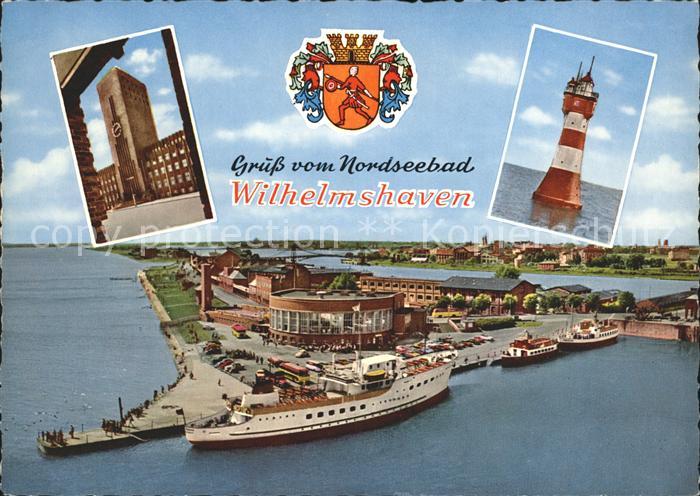 Wilhelmshaven  CITY Leuchtturm Roter Sand Baederflotte im Hafen