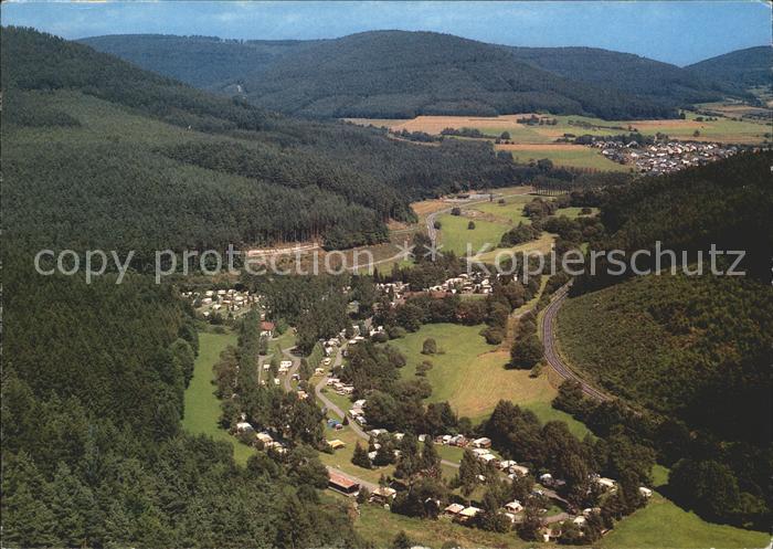 Kirchzell Fliegeraufnahme  Azur Camping Odenwald