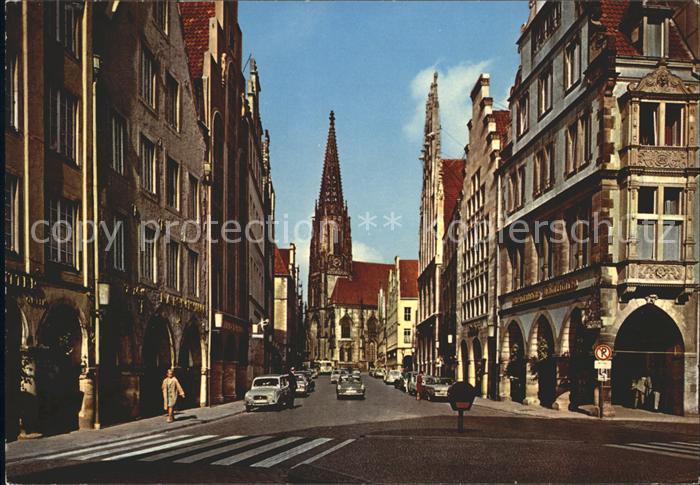 Muenster Westfalen Prinzipalmarkt und Lambertikirche