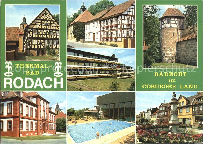 Rodach Bad Thermalbad Fachwerkhaus Schwimmbad Marktbrunnen Turm