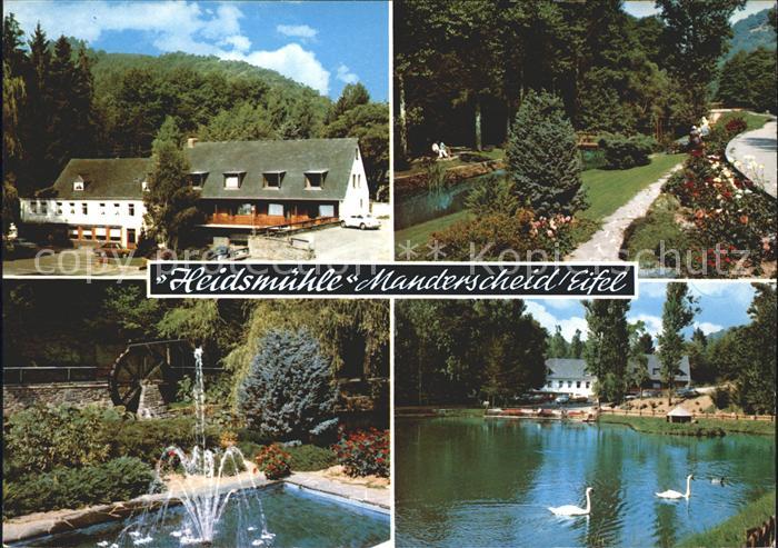 Manderscheid Eifel Heidsmuehle Park Springbrunnen Muehle Schwanenteich