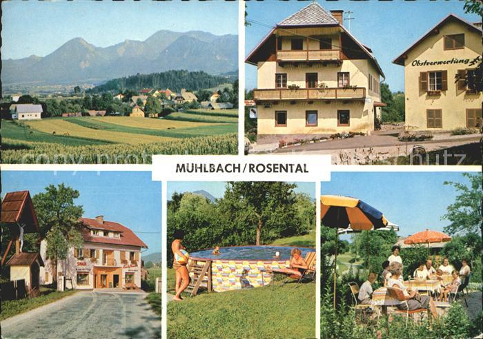 Muehlbach Rosental Gasthof und Kaufhaus Swimmingpool Gartenwirtschaft