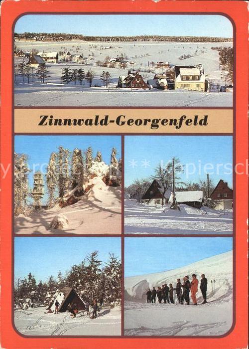 Zinnwald-Georgenfeld Winterpanorama Am Lugstein Huette am Hochmoor Beim Skiunter