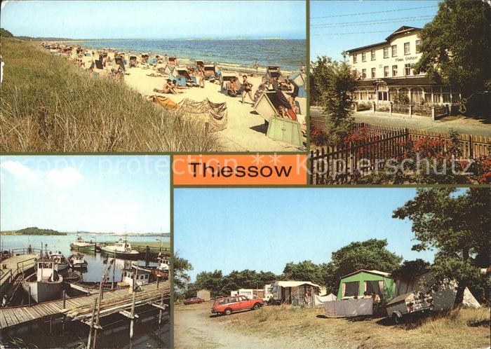 Thiessow Ostseebad Ruegen Strand Haus Ostsee Bootsanlegestelle Campingplatz