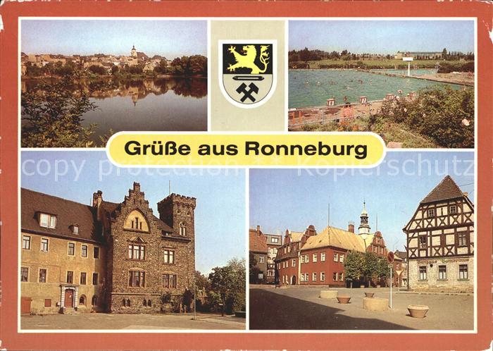 Ronneburg Thueringen Teilansicht Sommerbad Schloss  Rathaus