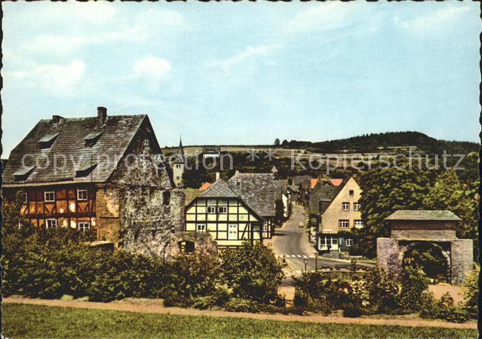Polle Blick von der Burg auf die Jugendherberge