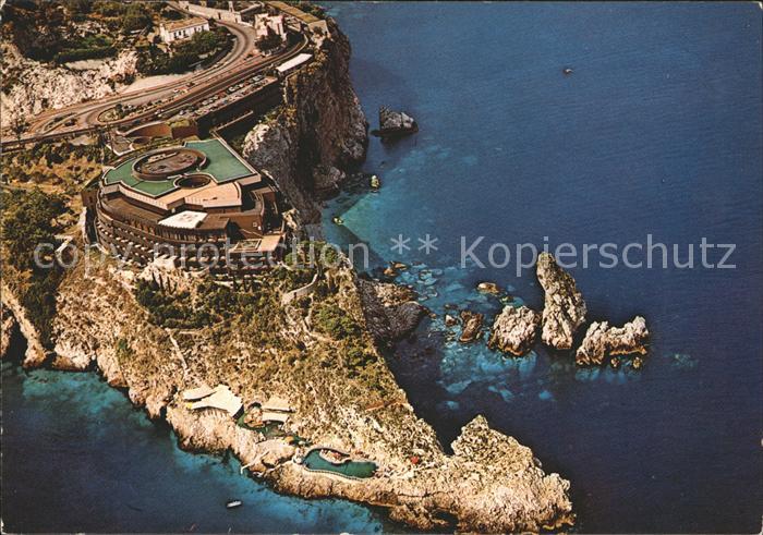 Taormina Sizilien Grande Albergo Capotaormina Fliegeraufnahme