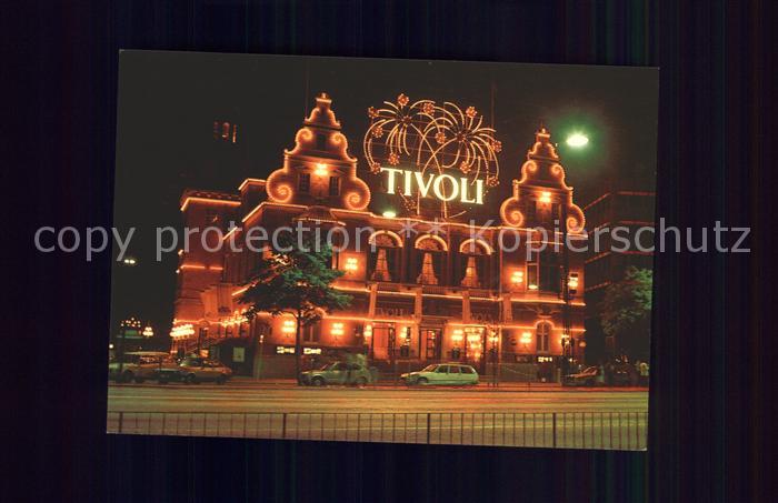 Kopenhagen Tivoli Rathausplatz bei Nacht