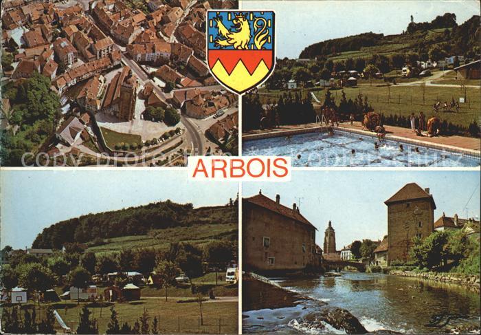 Arbois Schwimmbad Fliegeraufnahme Teich