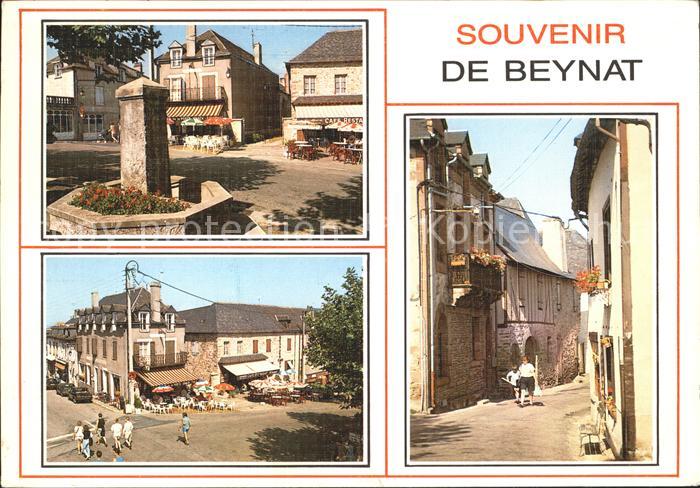 Beynat Strassenansicht Brunnen Stadtplatz