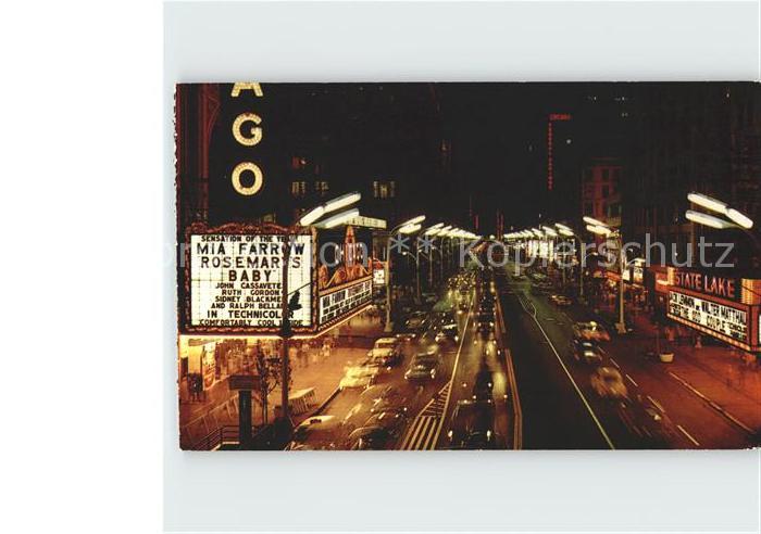 Chicago Illinois State Street at Night