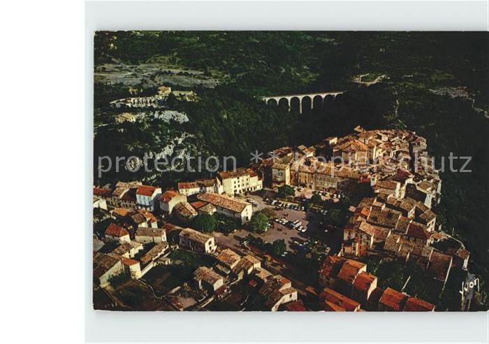 Tourrettes-sur-Loup Vue generale aerienne et le Viaduc