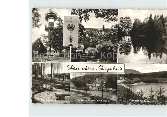 Siegen Westfalen Kindelsberg Ortsansicht Sohlbacher Weiher Siegquelle Brauersdor