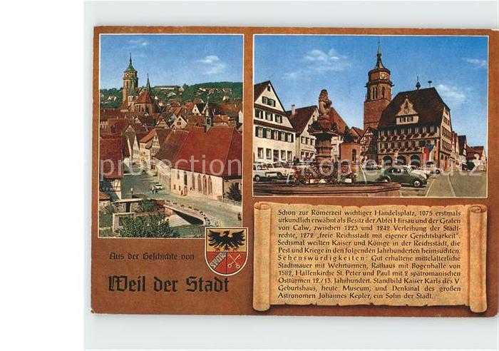 Weil der Stadt Ortsansicht Marktplatz Brunnen