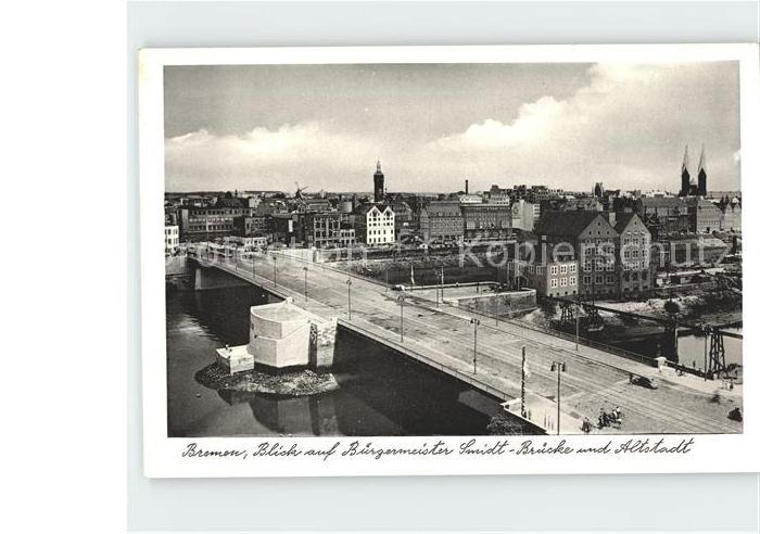 BREMEN CITY Buergermeister Smidt Bruecke und Altstadt