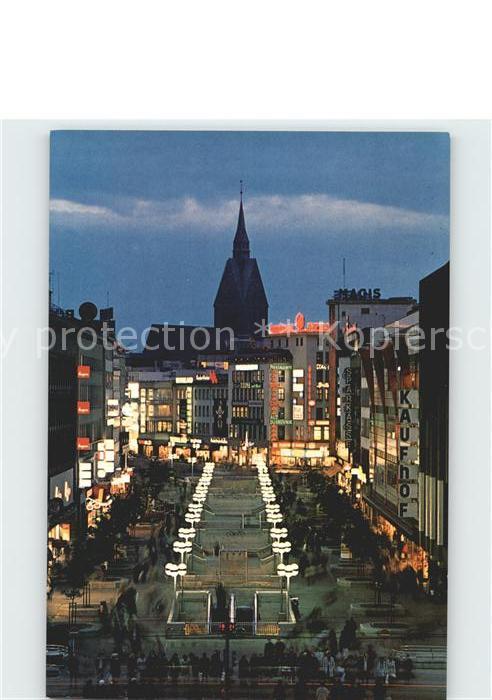HANNOVER  CITY Bahnhofstrasse bei Nacht mit Marktkirche