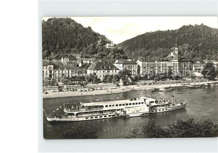Bad Schandau Teilansicht Fahrgastschiff