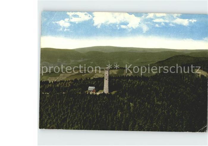 Oberharmersbach Turm und Rasthaus auf dem Brandenkopf Fliegeraufnahme