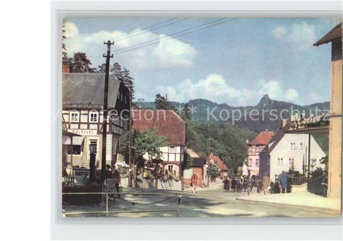 Oybin Sachsen Hauptstrasse mit Scharfenstein