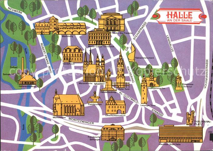 Halle Saale Strassenkarte Hansering Moritzzwinger