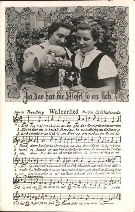 Liederkarte Walzerlied Ja das hat die Mosel an sich Theo Berg Wein