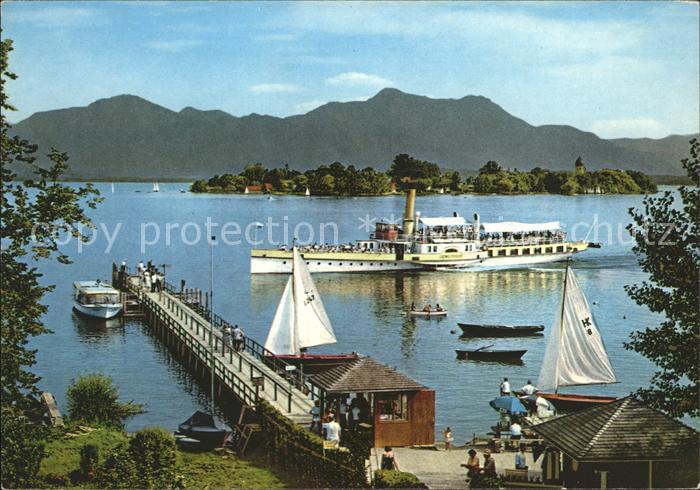 Dampfer Seitenrad Chiemsee Fraueninsel