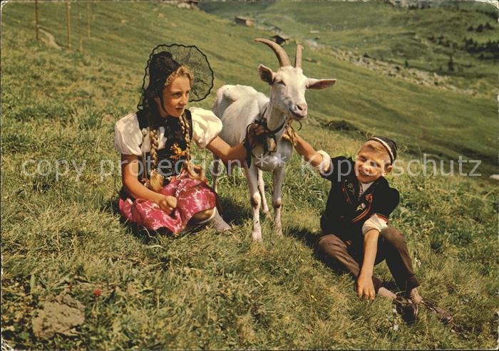 Ziege Kinder Trachten Sennenbub