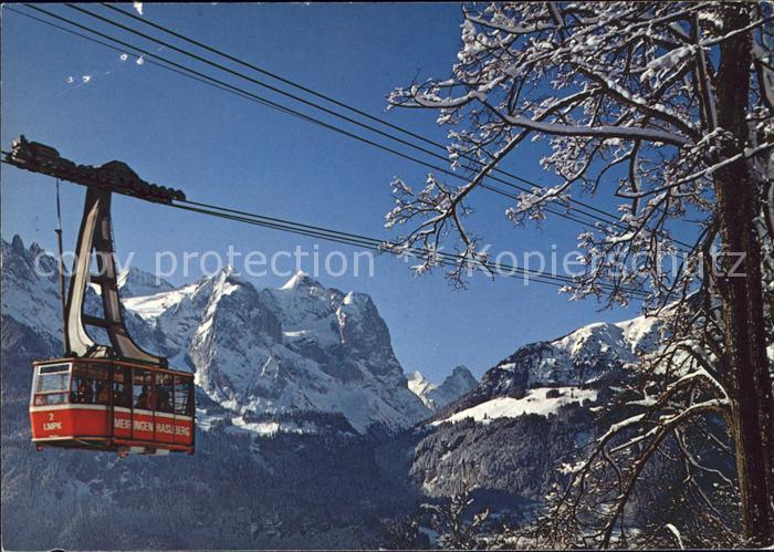 Seilbahn Meiringen-Reuti Engelhoerner Wetterhorngruppe Moench Eiger