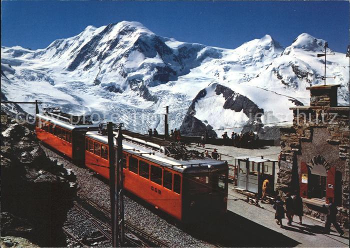 Zahnradbahn Station Gornergrat Zermatt Liskamm Felixjoch Castor