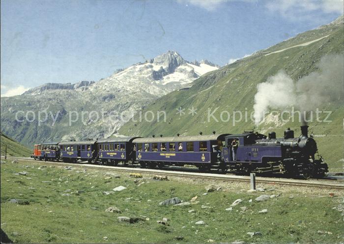 Eisenbahn Dampfbahn Furka-Bergstrecke Muttbach-Belvedere