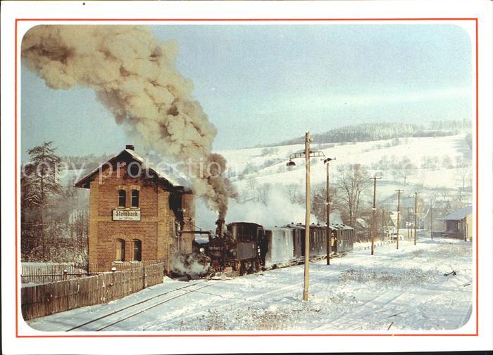Lokomotive Schmalspurbahn Wolkenstein-Joehstadt Bahnhof Steinbach