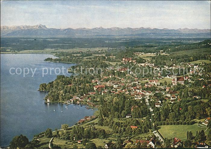Tutzing Fliegeraufnahme mit Starnberger See