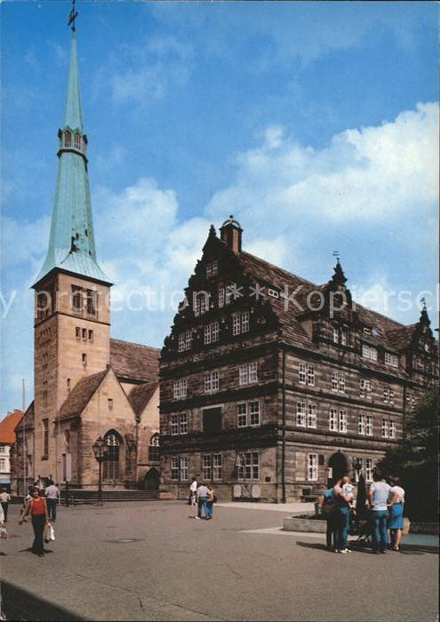 Hameln Weser Rattenfaengerstadt Marktkirche und Hochzeitshaus