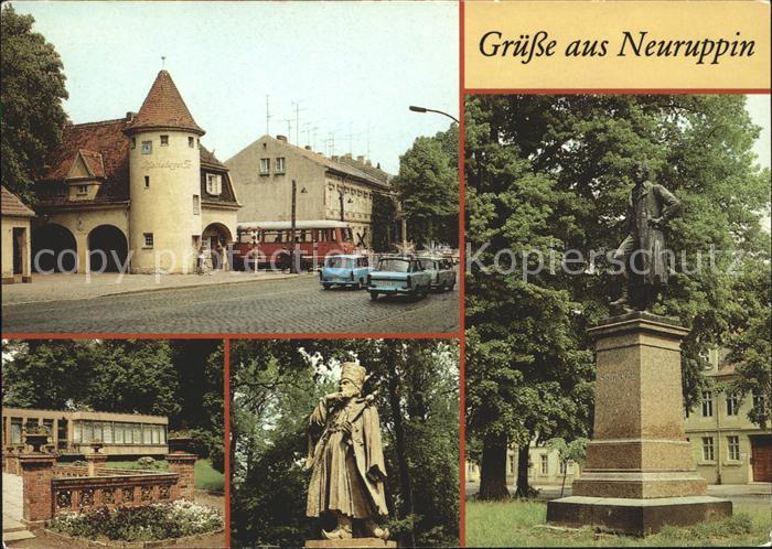 Neuruppin Schinkeldenkmal HO-Cafe-Tempelgarten Rheinsberger-Tor