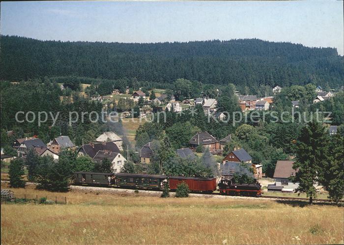 Schoenheide Erzgebirge Museumsbahn Dampflok mit Kuhberg Neuheide