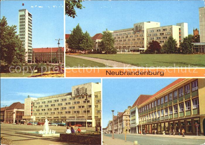 Neubrandenburg Hochhaus am Karl-Marx-Platz Hotel Vier Tore