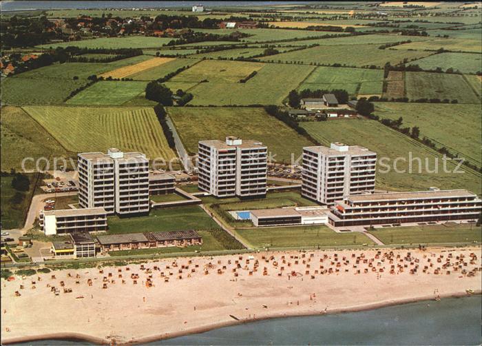 Grossenbrode Ostseebad Fliegeraufnahme Ferienlager Vier Jahreszeiten Strand
